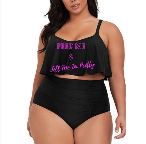 “Feed Me" Plus Size 2 Piece Swimsuit